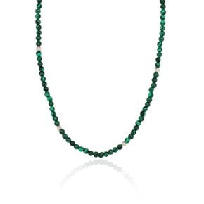 [In524]Malachite Green Silver Necklace