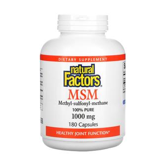  네추럴팩터스 MSM 식이유황 1000mg 180캡슐 OptiMSM