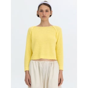 BOUCLE KNIT PULL OVER - YELLOW