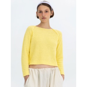 BOUCLE KNIT PULL OVER - YELLOW