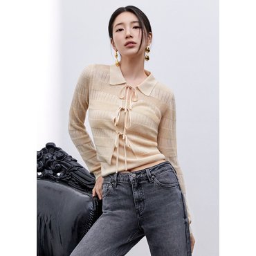 게스 YP1S2661  [SUZY] 나시 셋트 스트링 스웨터 가디건