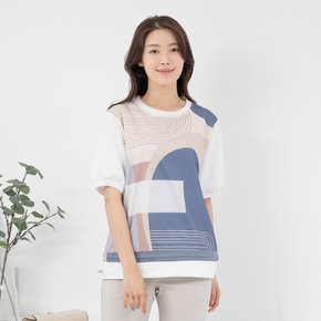 엄마옷 면나염 스트링 라운드반팔 티셔츠 TS405142 중년여성의류/50대/60대/마담/빅사이즈