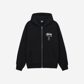 월드투어 후드 집업 블랙 2024 Stussy World Tour Zip Hoodie Black 2024