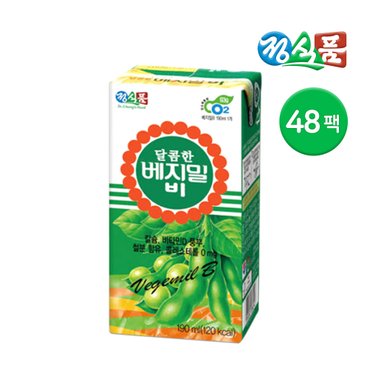 정식품 달콤한 베지밀 B(비) 두유 190ml 48팩