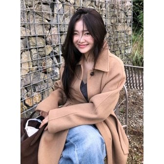 올리브데올리브 하프기장 벨티드 울 코트  OH5XH0960