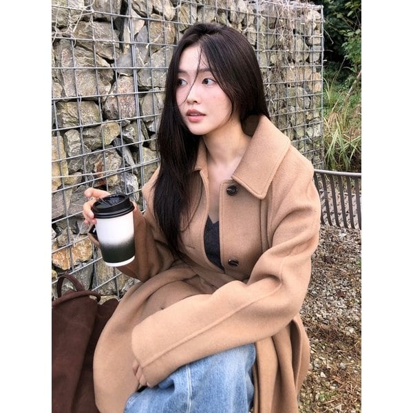 하프기장 벨티드 울 코트  OH5XH0960