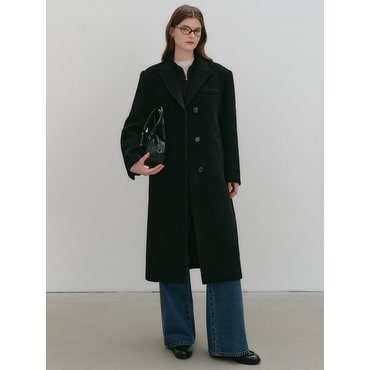 룩캐스트 베인 울 세미 더블 롱 코트 / VEIN WOOL SEMI DOUBLE LONG COAT_3colors