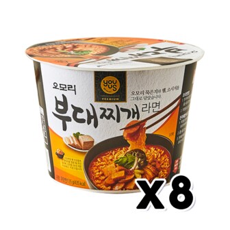  오모리 부대찌개라면 큰컵 135g x 8개