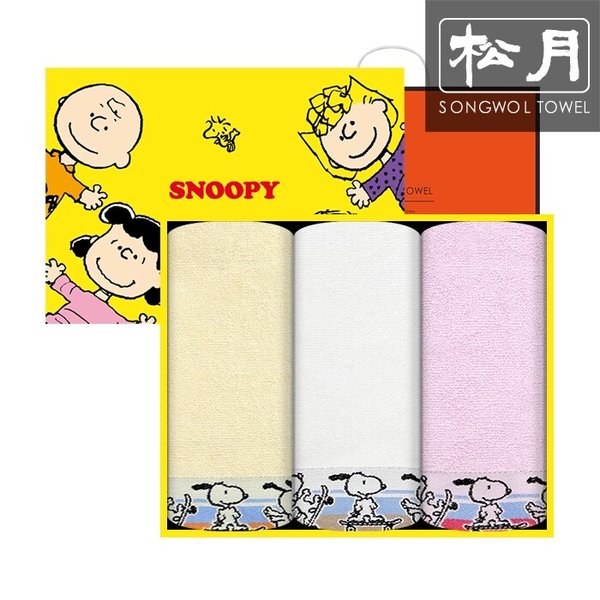 스누피 보드36 세면타올 100g 3매 선물세트 (전용박스+쇼핑백)