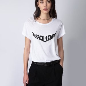 쟈딕앤볼테르 [여주점] 반팔 티셔츠 Woop Peace and Love Wings T-shirt ZE4SFCTTE014Z00