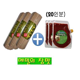 제이큐 기타면류 가공식품 메밀 묶음세트 막국수1kgx3개+비빔장500gx3봉