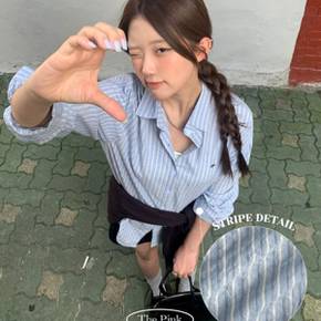 / 모안 오버핏 와펜 스트라이프 셔츠