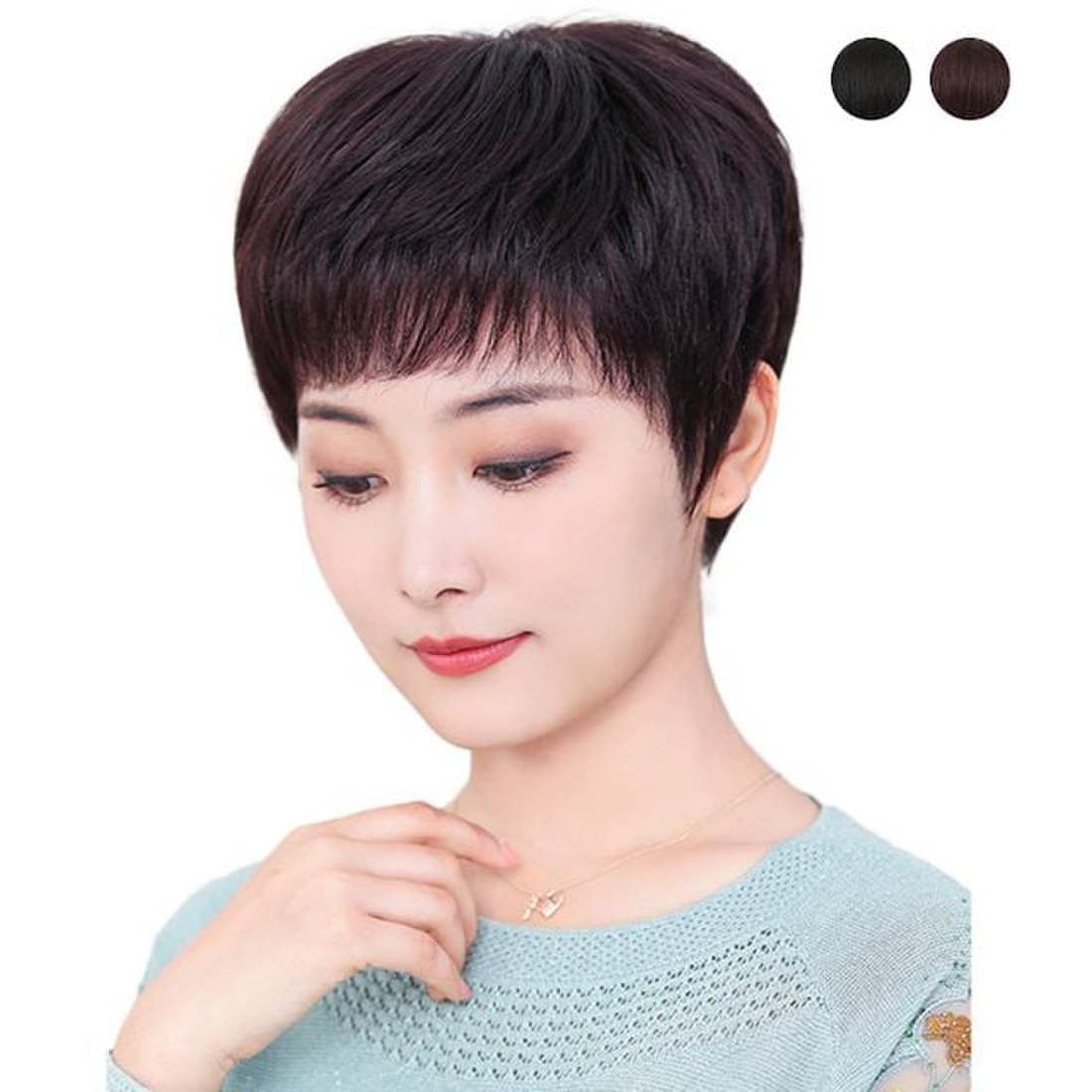키밍 인모 엄마가발 숏컷 통가발 전체가발 여성 2컬러, 믿고 사는 즐거움 SSG.COM