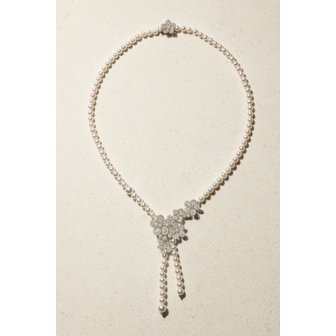 DAVID MORRIS 데이비드 모리스 미스 데이지 18k 화이트 골드 진주 다이아몬드 네크리스 1647597318573721