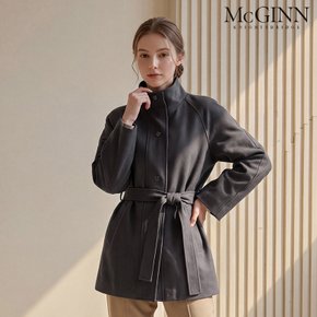 소매 배색 벨트핏 하이넥 자켓_MI6F1JK1111