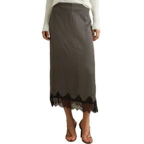 5095408 Reiss Ivy Stripe Lace Trim Midi Skirt