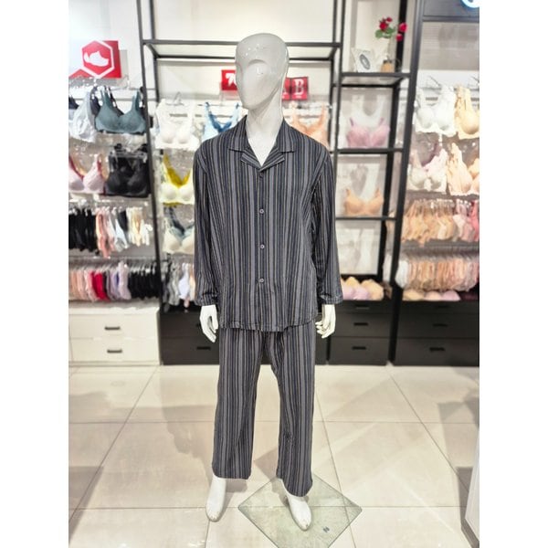 [시흥점] S 와코루 ) 살루트 면 스판 스트라이프 파자마 WPA2458M-NB