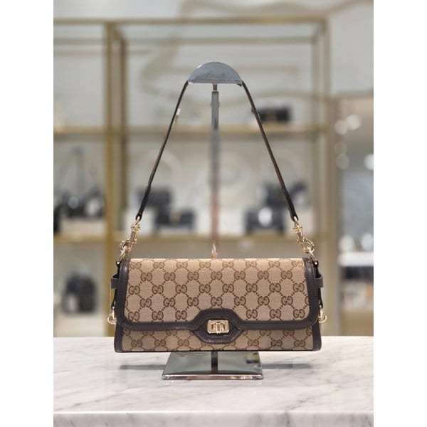 [시흥점] 여성 GG 수프림 캔버스 루체 웹 스트라이프 숄더백 786027-FADAC-9762