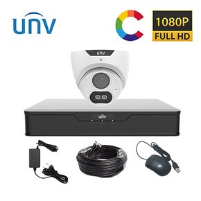 UNV 200만화소 풀칼라 CCTV자가설치 세트 실내 1대 하드미포함