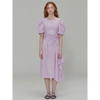 오프닝선샤인 Ribbon pin tuck shirring dress_Lavender