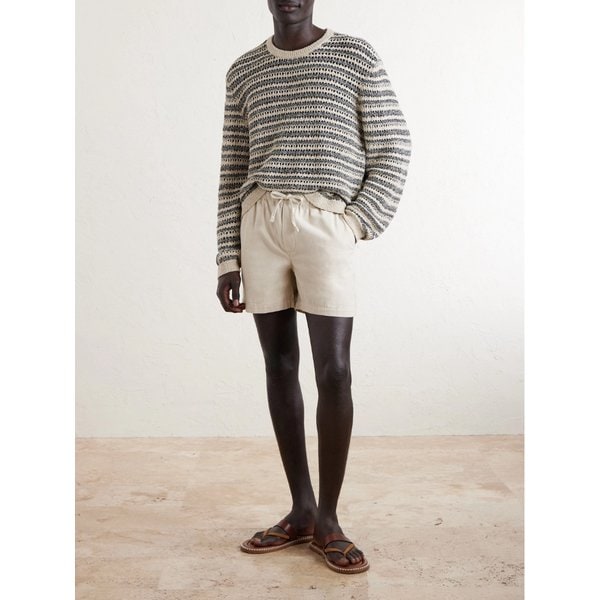 스트레이트 레그 코튼 캔버스 드로우스트링 쇼츠 46376663163073231