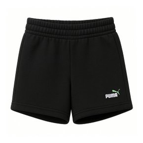 푸마 키즈 에센셜 투컬러 로고 반바지 블랙 685826-51