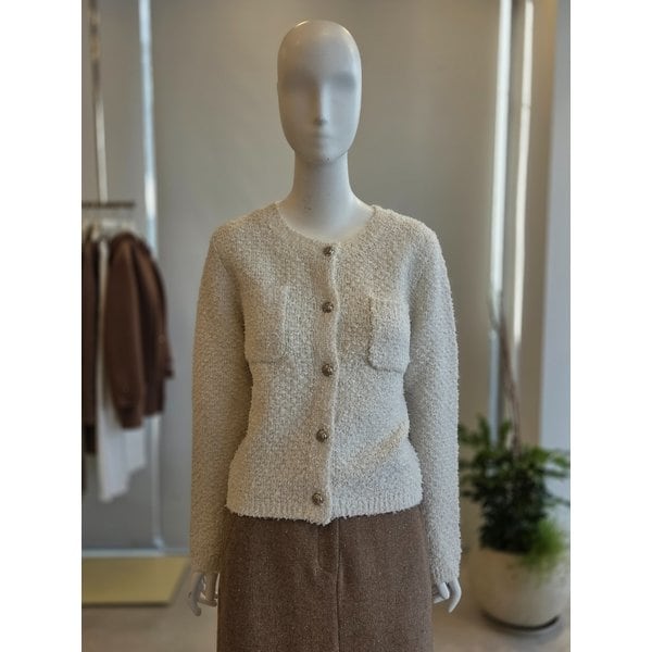 [여주점] [더 아이잗] 여성 메탈사 부클레 니트 가디건 (IRAM1CD771)