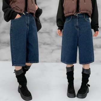 신세계라이브쇼핑 [옷자락] 여성 캐주얼 와이드핏 뒤밴드 청 반바지