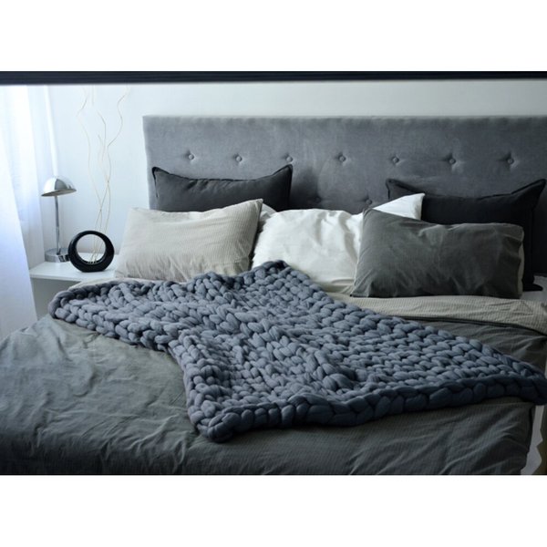 드리림 왕 손뜨개 담요(다크네이비) (80x100cm)