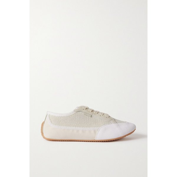 보니 가죽 트리밍 스웨이드 메시 캔버스 스니커즈 화이트 1647597315179608