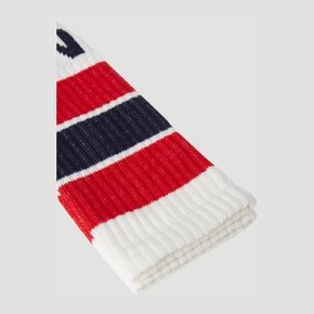 [해외배송] 메릴 로게 로고 스트라이프 양말 WS23K903 COTTON KNIT RIB WHITE / RED BLUE STRIPE