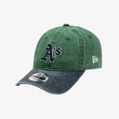 [키즈] MLB 오클랜드 애슬레틱스 피그먼트 워싱 언스트럭쳐 볼캡 그린 14666492