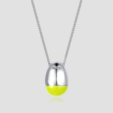 Long Chain Nuts Necklace _Neon Lime