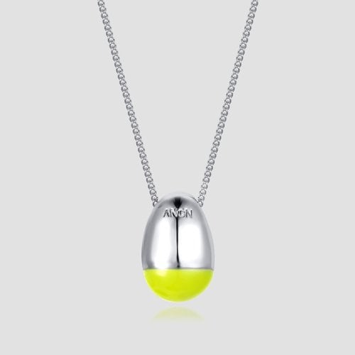 Long Chain Nuts Necklace _Neon Lime