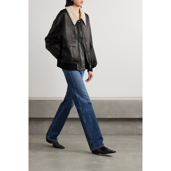 케이트 셸라 시어링 트리밍 가죽 재킷 블랙 1647597324164088