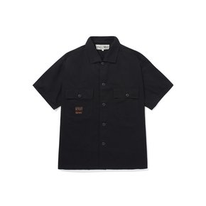 SL-LABEL TWO POCKET COTTON S/S SHIRTS 블랙