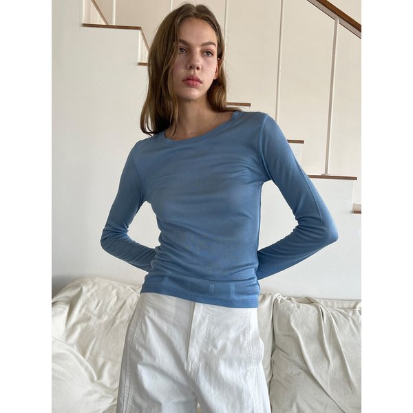 Sheer Tencel T/Shirts_Blue