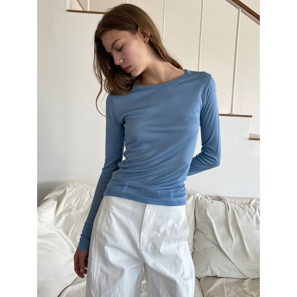 Sheer Tencel T/Shirts_Blue