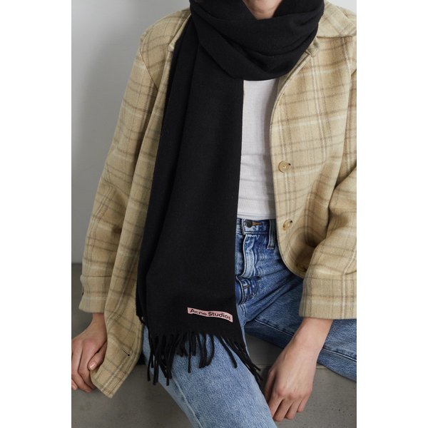 프린지 울 스카프 블랙 1647597305367721