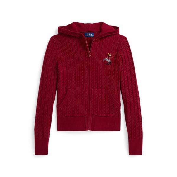 폴로 키즈 여아 7-16세 폴로 베어 코튼 풀 지퍼 스웨터(CWPOSWEG6820578600)