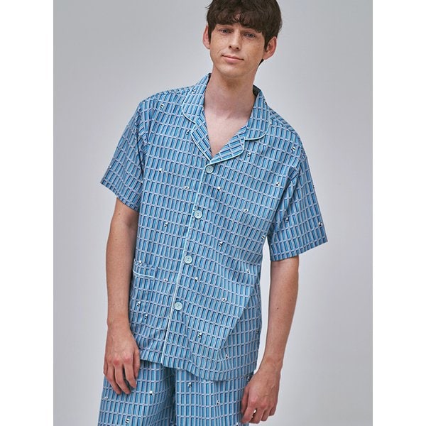 텐셀 모달 조이풀 판다 반팔 세트 남성 잠옷