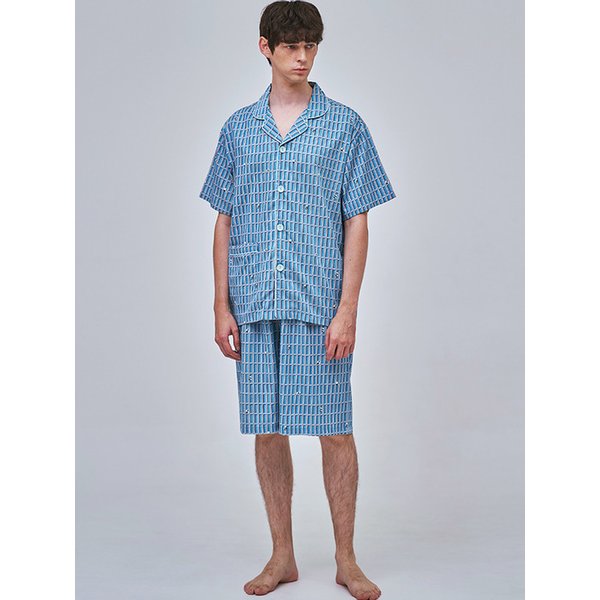 텐셀 모달 조이풀 판다 반팔 세트 남성 잠옷