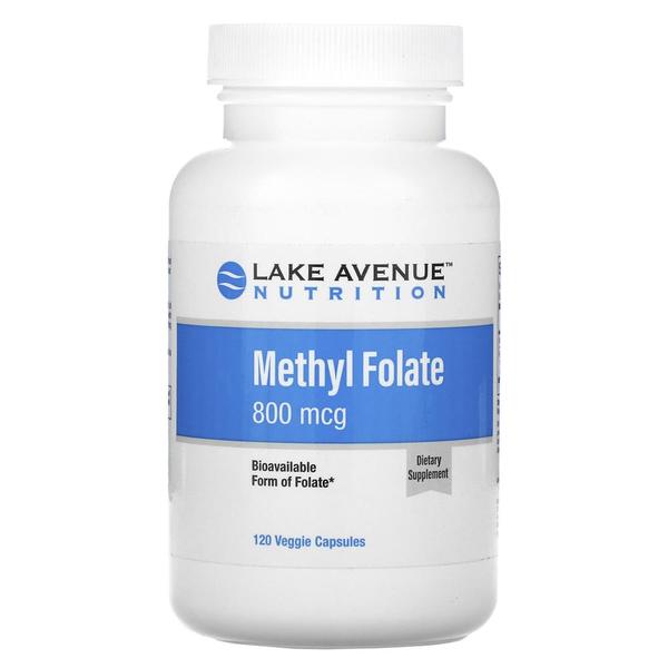 [해외직구] 레이크에비뉴 활성엽산 800mcg 120베지캡슐 Lake Avenue Nutrition Methyl Folate 800 mcg 120 Veggie Capsules