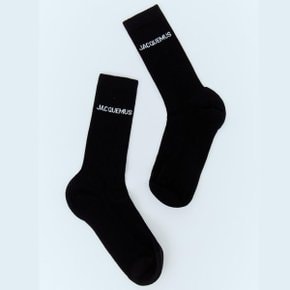 24 FW 자크뮈스 Les Chaussettes 로고 리브 롱 삭스 블랙 21H213AC003 5000 990