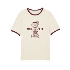 [24SS] [HAZZYS HARRY] 림 프린트배색 면 반팔티셔츠 HSTS4BL32CR