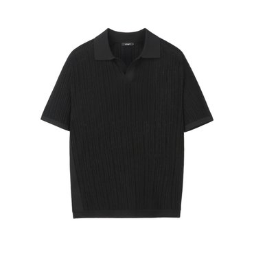 알레그리 《Summer Knit Pleats》카라넥 니트 (ARSW5B406BK)