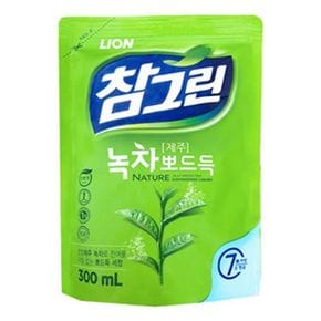 라이온 참그린 녹차뽀드득 주방세제 리필 300ml X ( 5매입 )