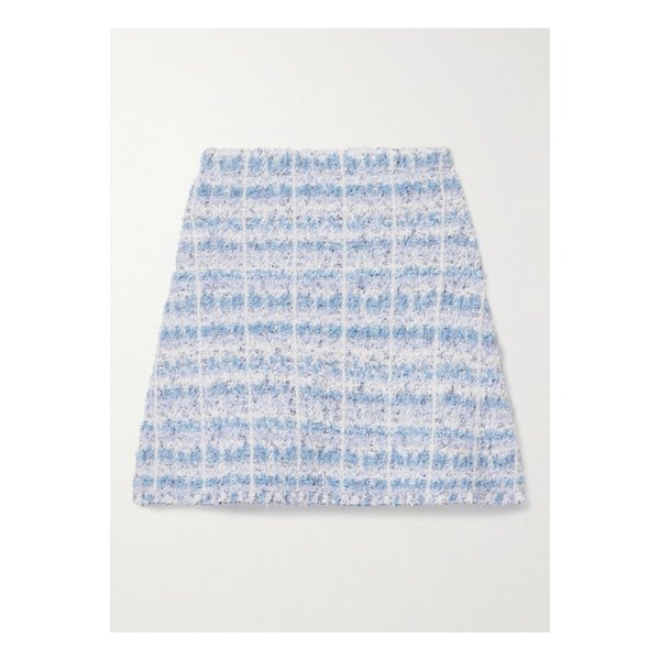 유니세트 체크 메탈릭 트위드 미니 스커트 블루 1647597343718806