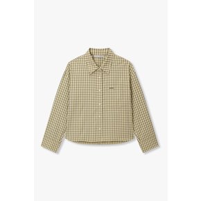 [부산점] 보브)) 스몰 체크 패턴 크롭 셔츠 (7126260100)