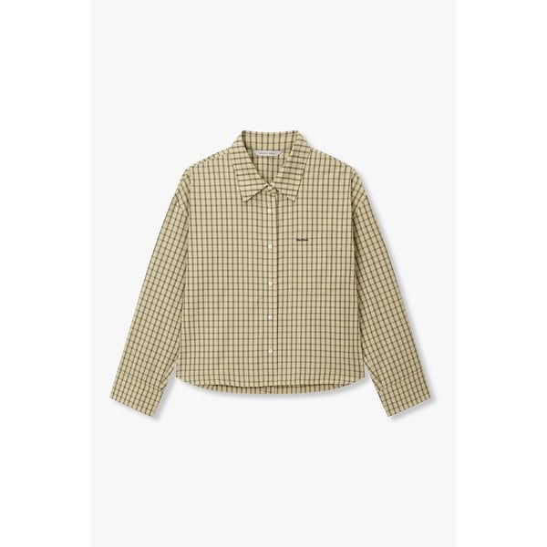 [부산점] 보브)) 스몰 체크 패턴 크롭 셔츠 (7126260100)